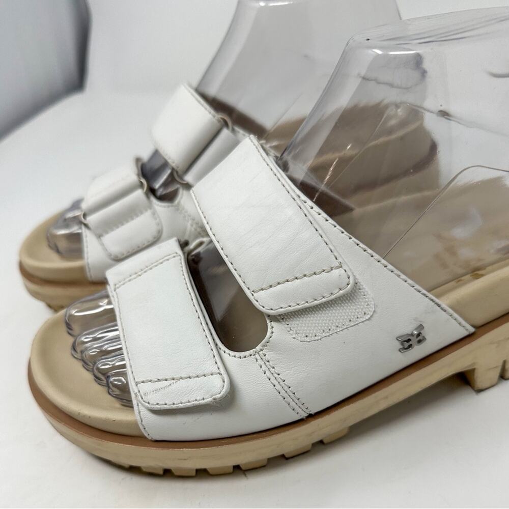 NEW Sam Edelman Eliana White Leather Lug Sole Slip On Sandals Size 5, MSRP $140 - Picture 5 of 12